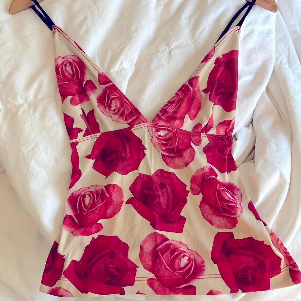 Vintage TRIPP NYC Rose Halter Tank: size S - Picture 1 of 10